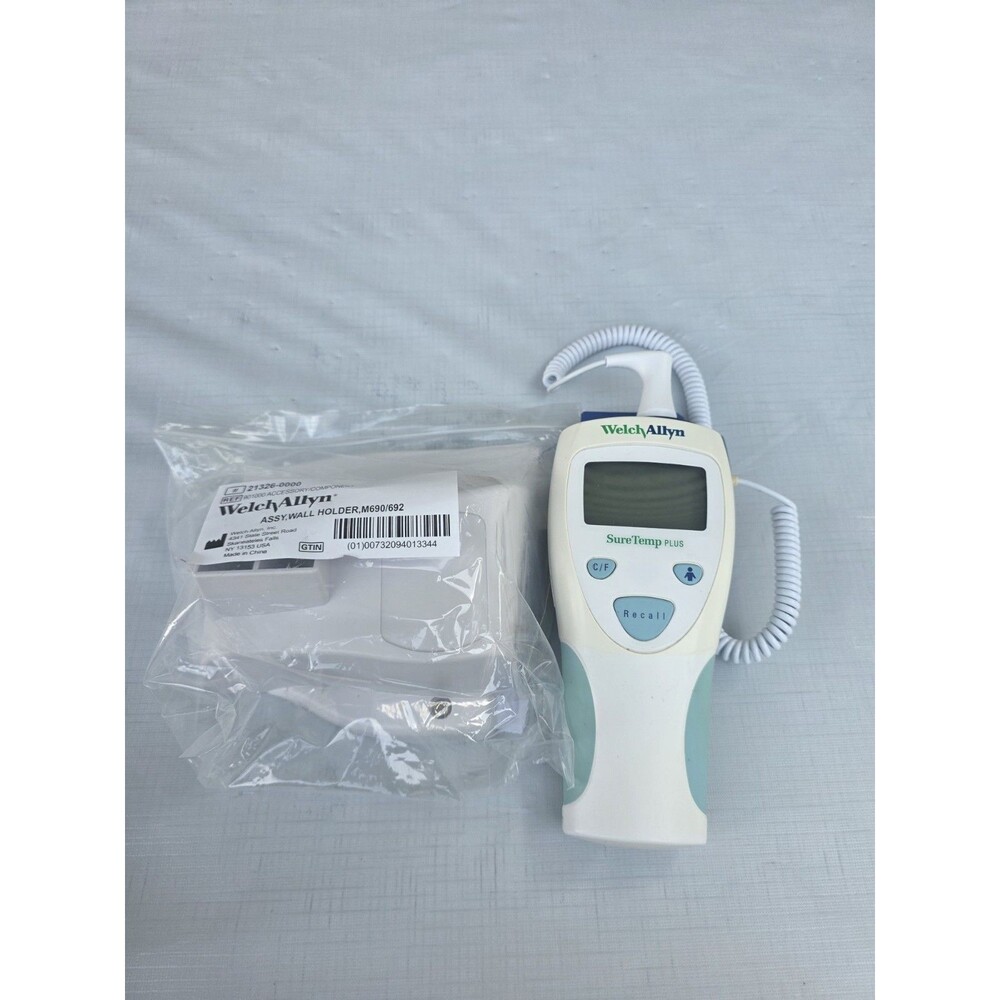 Welch Allyn SureTemp Plus 690, Oral Thermometer 4ft with Wall Mount #01690-400